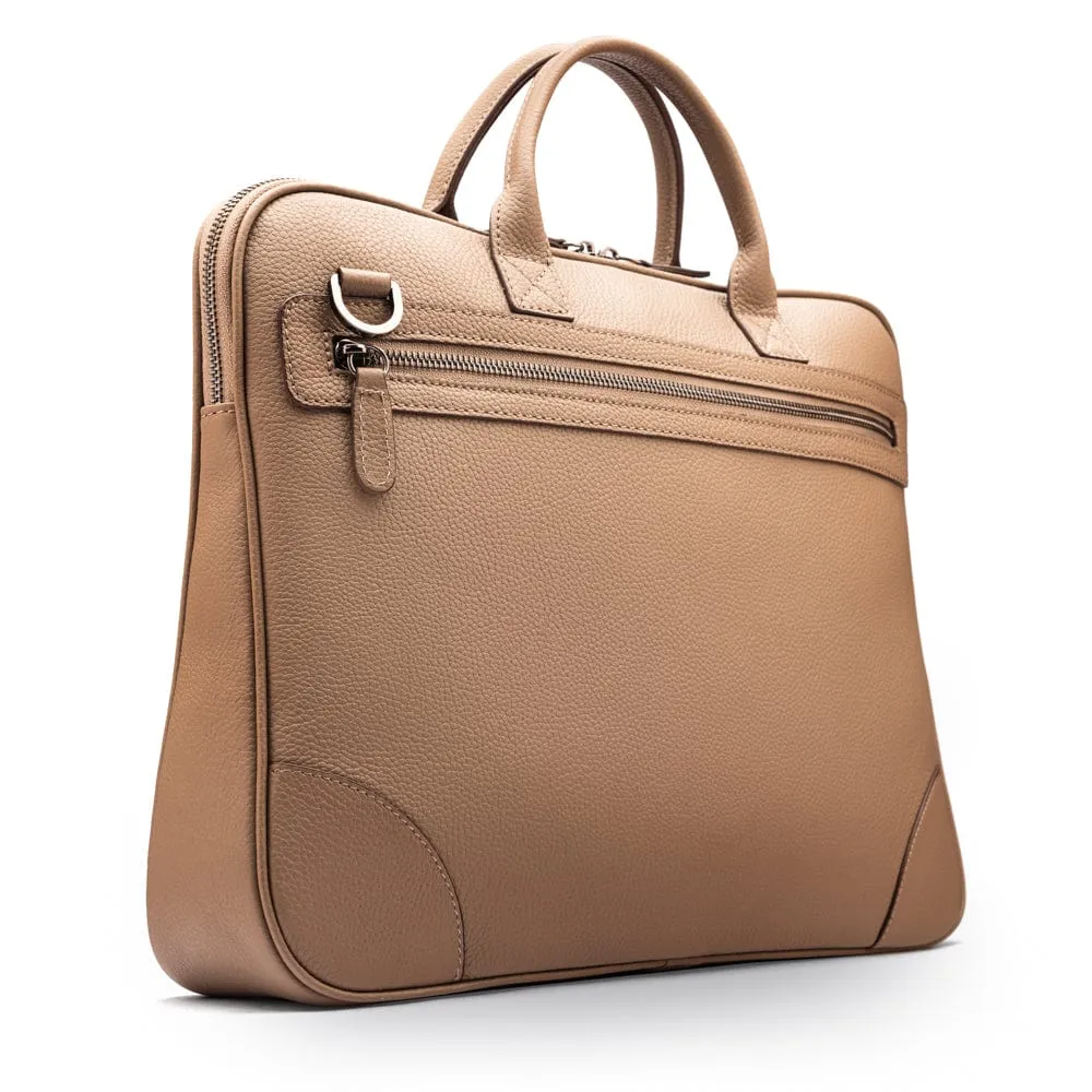 Fitzrovia Leather 16" Laptop Bag - Taupe