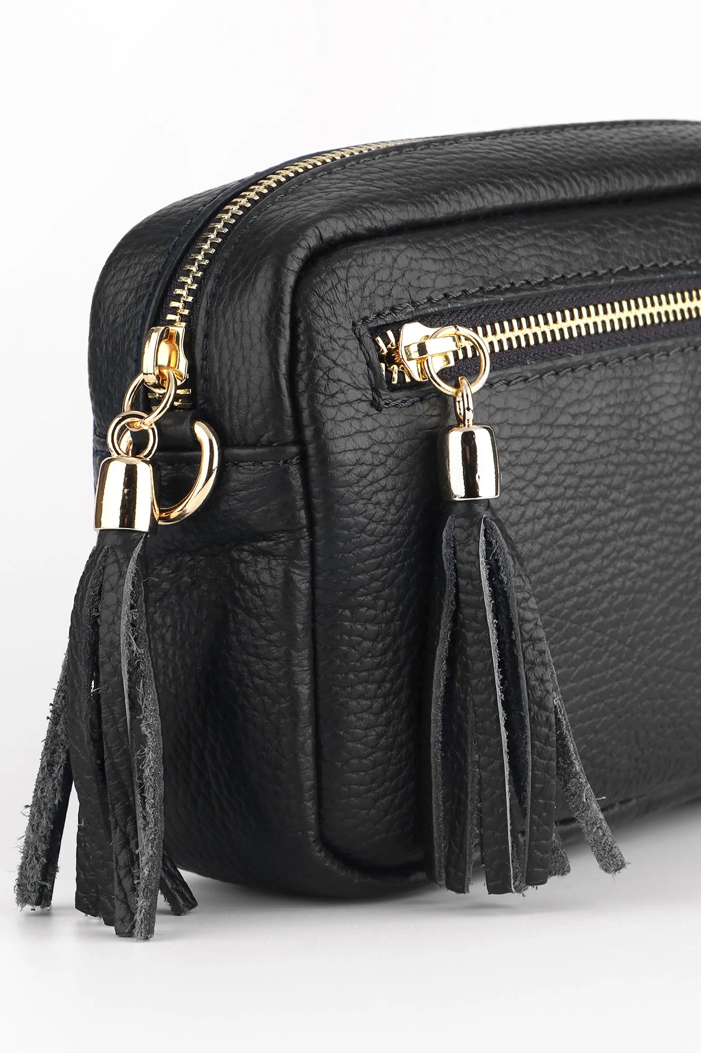 Fleur Crossbody Bag - Black, Pebbled
