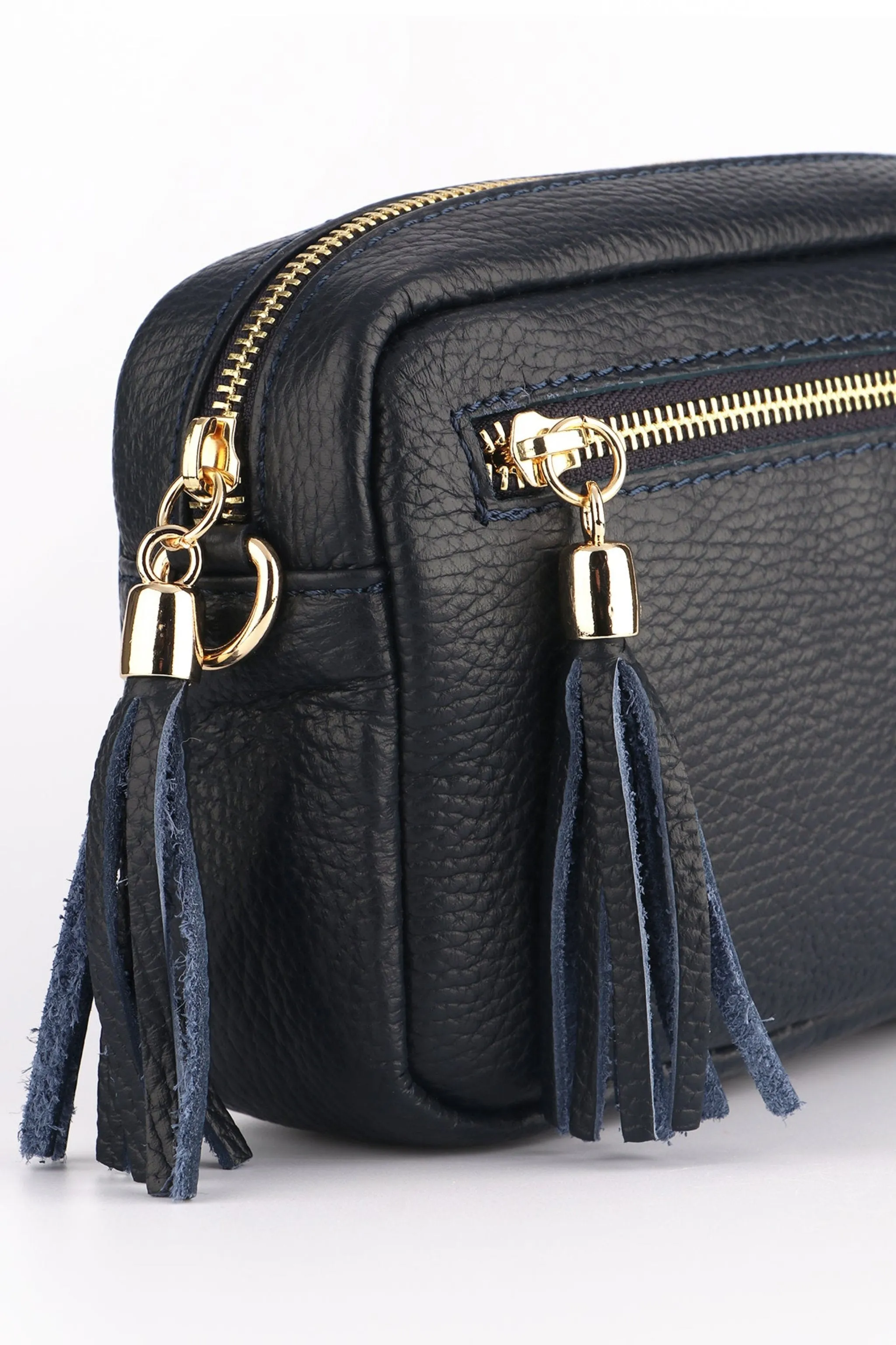 Fleur Crossbody Bag - Navy Blue, Pebbled