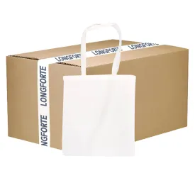 FULL CARTON - 100 x Tote Bags - New York - Canvas White - 38cm x 39cm - Long Handles