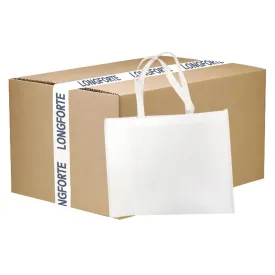 FULL CARTON - 80 x Shopping Bags with Gusset - Fibre Paper - 40cm x 32cm - Short Handles