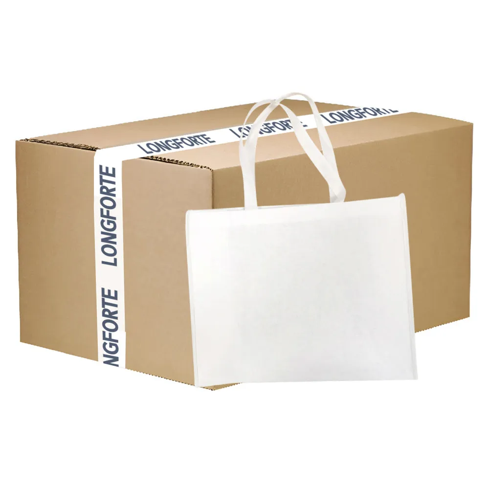 FULL CARTON - 80 x Shopping Bags with Gusset - Fibre Paper - 40cm x 32cm - Short Handles