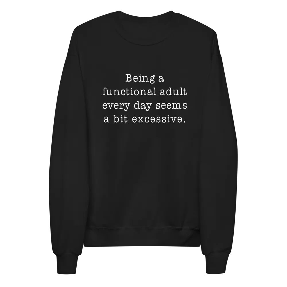Functional Adult Unisex Fleece Sweatshirt