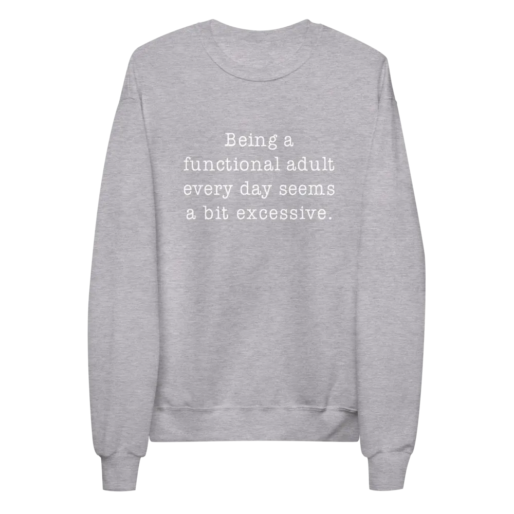 Functional Adult Unisex Fleece Sweatshirt