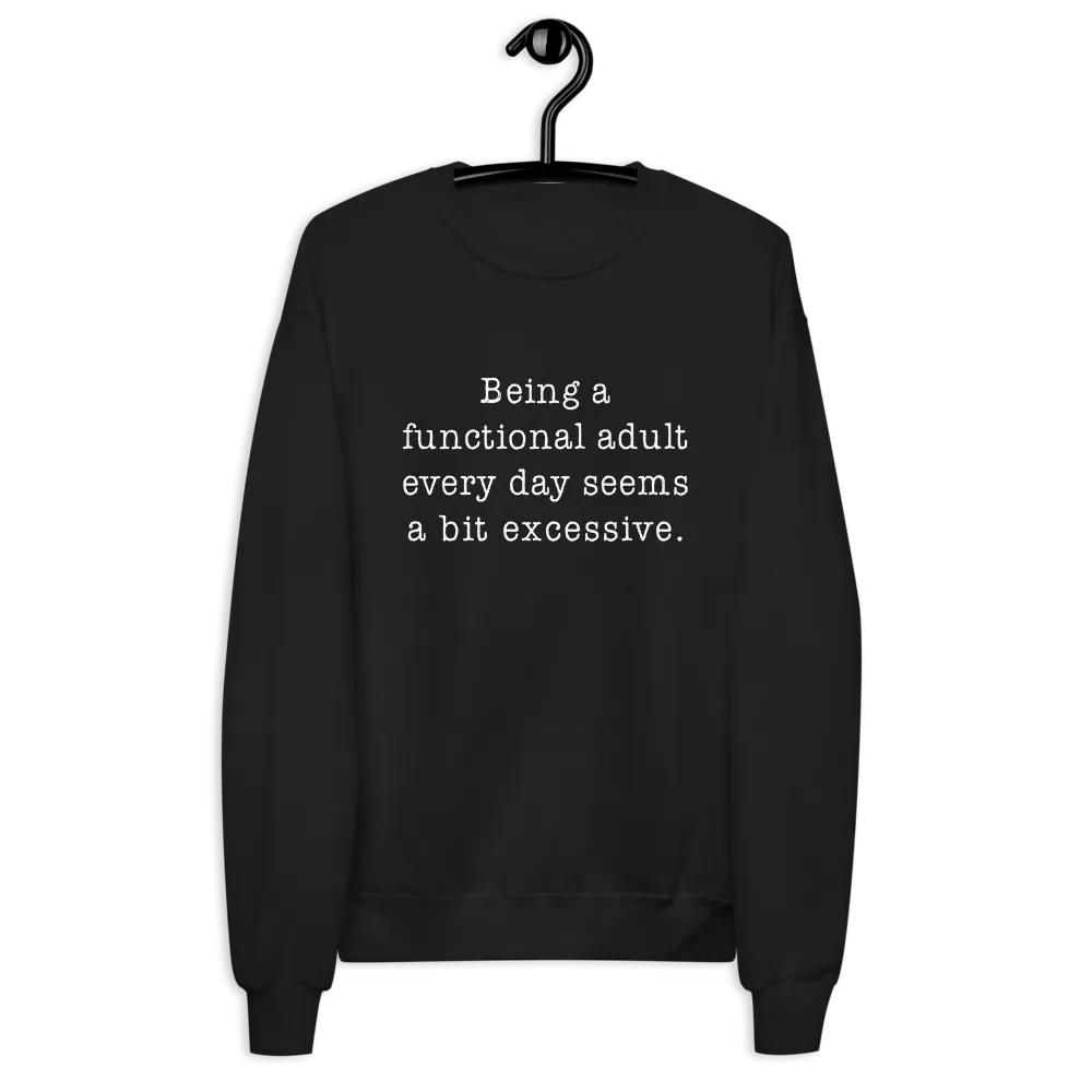 Functional Adult Unisex Fleece Sweatshirt