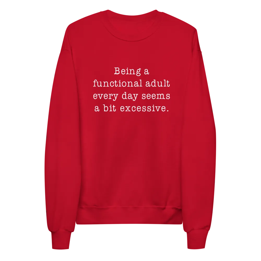 Functional Adult Unisex Fleece Sweatshirt
