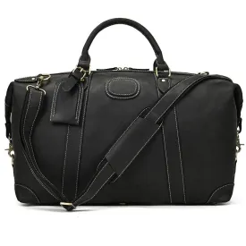 Genuine Leather Duffle Bag Weekender Travel Bag Anti-Theft