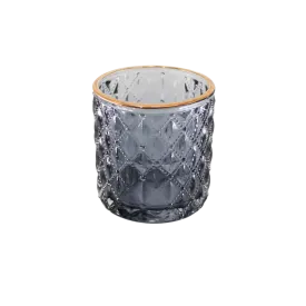 GLASS POT 7X7.5CM BLUE