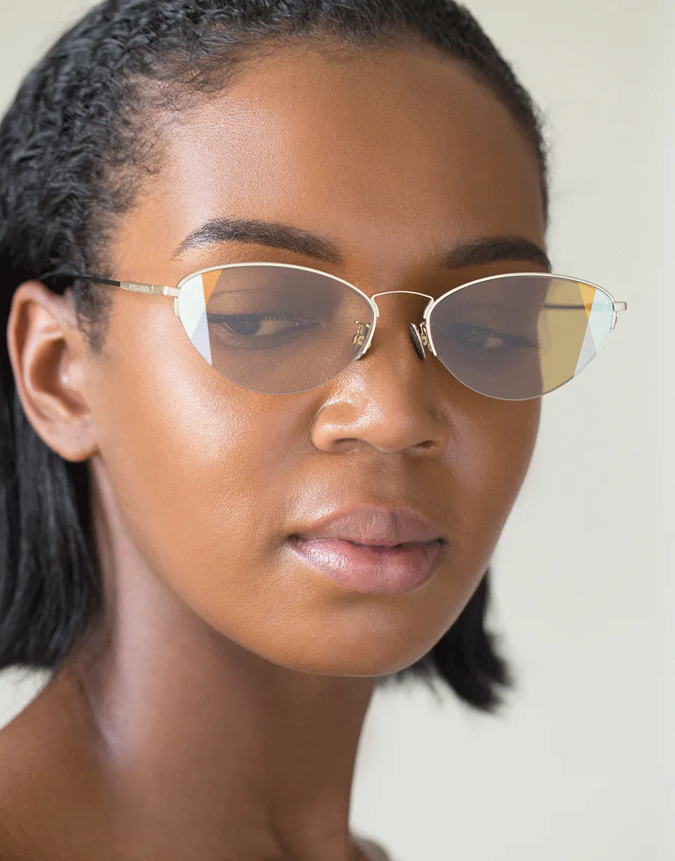 Gold Cat-Eye Sunglasses