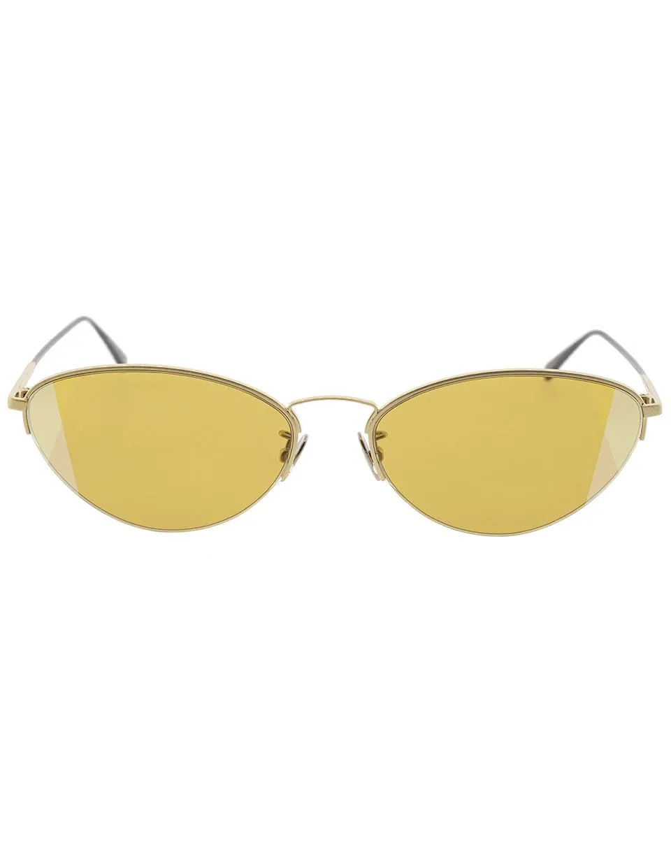 Gold Cat-Eye Sunglasses
