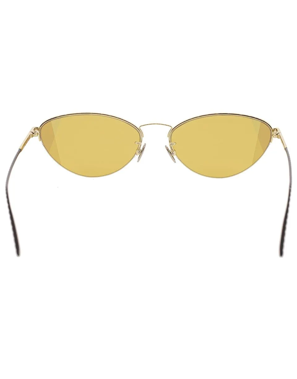 Gold Cat-Eye Sunglasses
