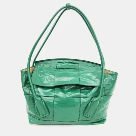 Green Leather Arco Medium Shoulder Bag