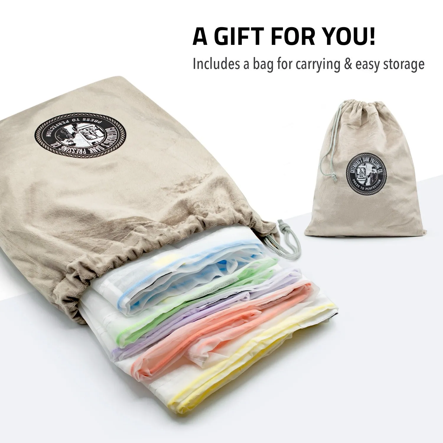 Gutenberg's Bubble Bag Kit | 25µm-73µm-120µm-220µm | 5-Gallon | Set of 4