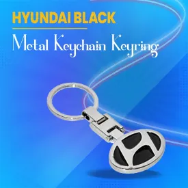 Hyundai Black Metal Keychain Keyring