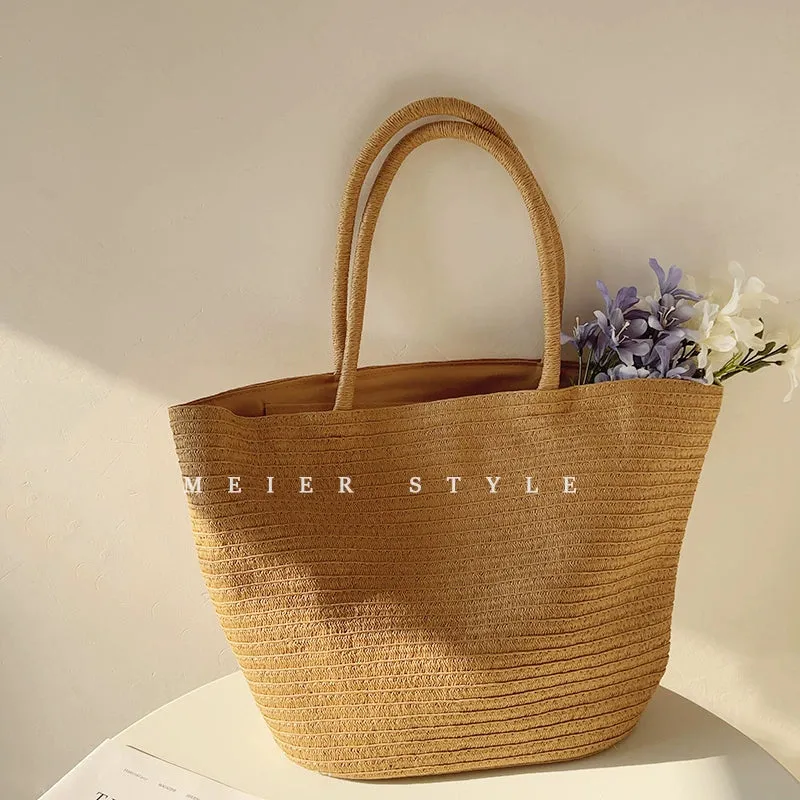 INS Graceful and Fashionable Large Capacity Vacation Straw Bag