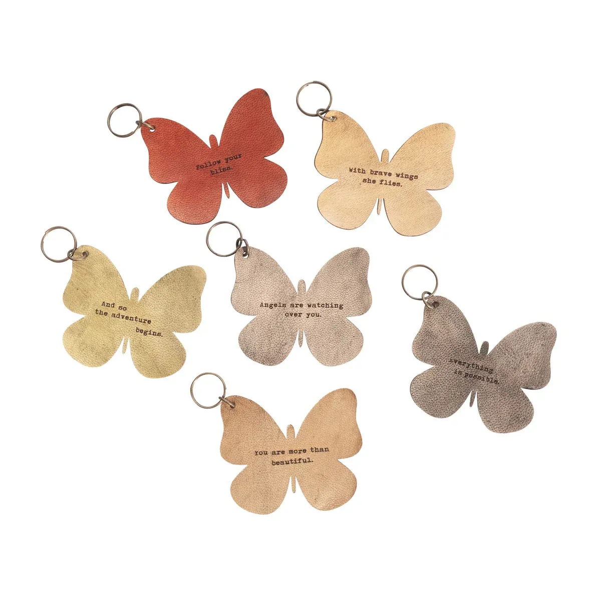 Leather Butterfly Keychains