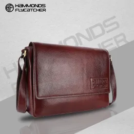 Leather Laptop Shoulder Bag For Men - Fits 14-16 Inch Laptop - 1 Year Warranty