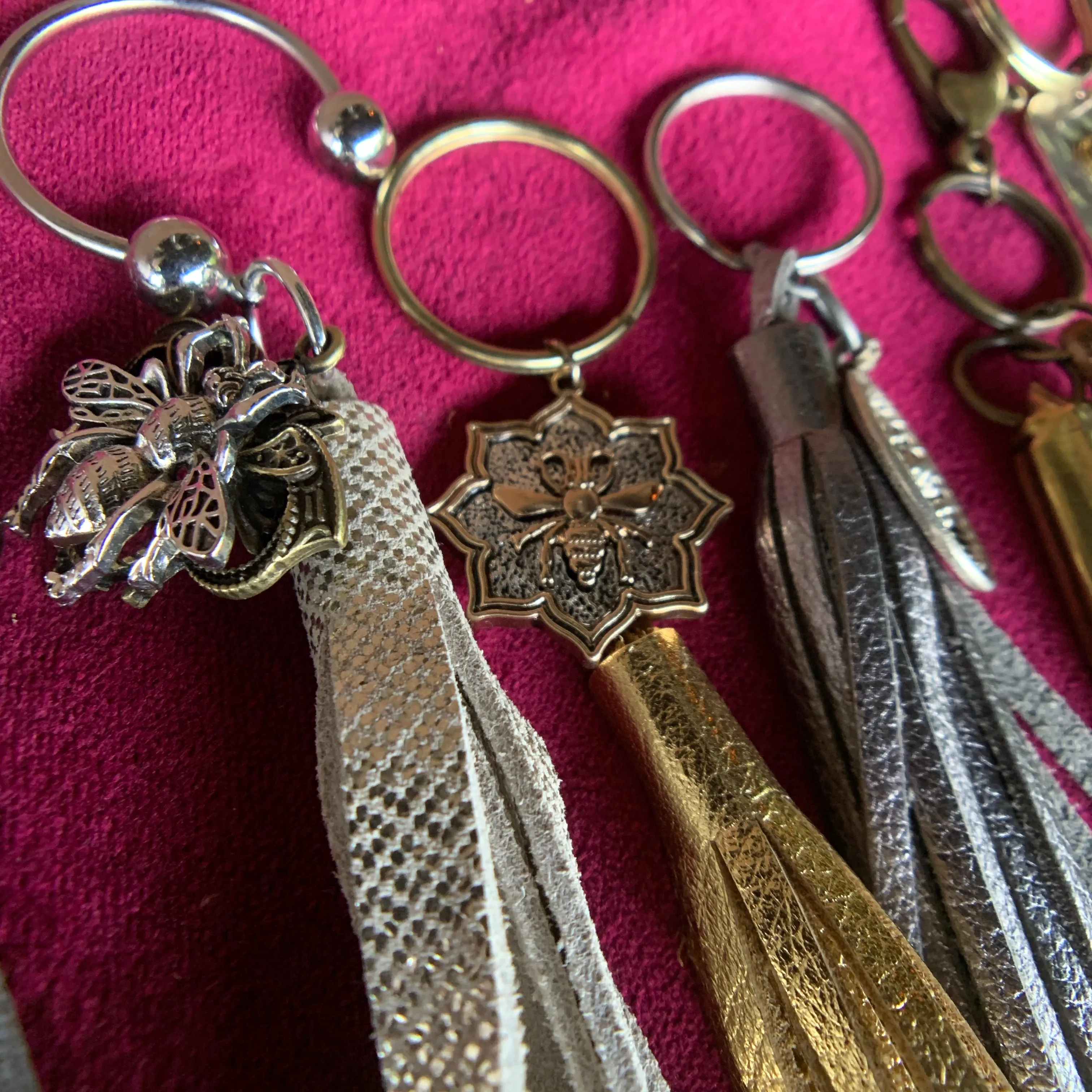Leather Tassel Keychains