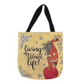 Living My Blessed Life Woven Tote Bag