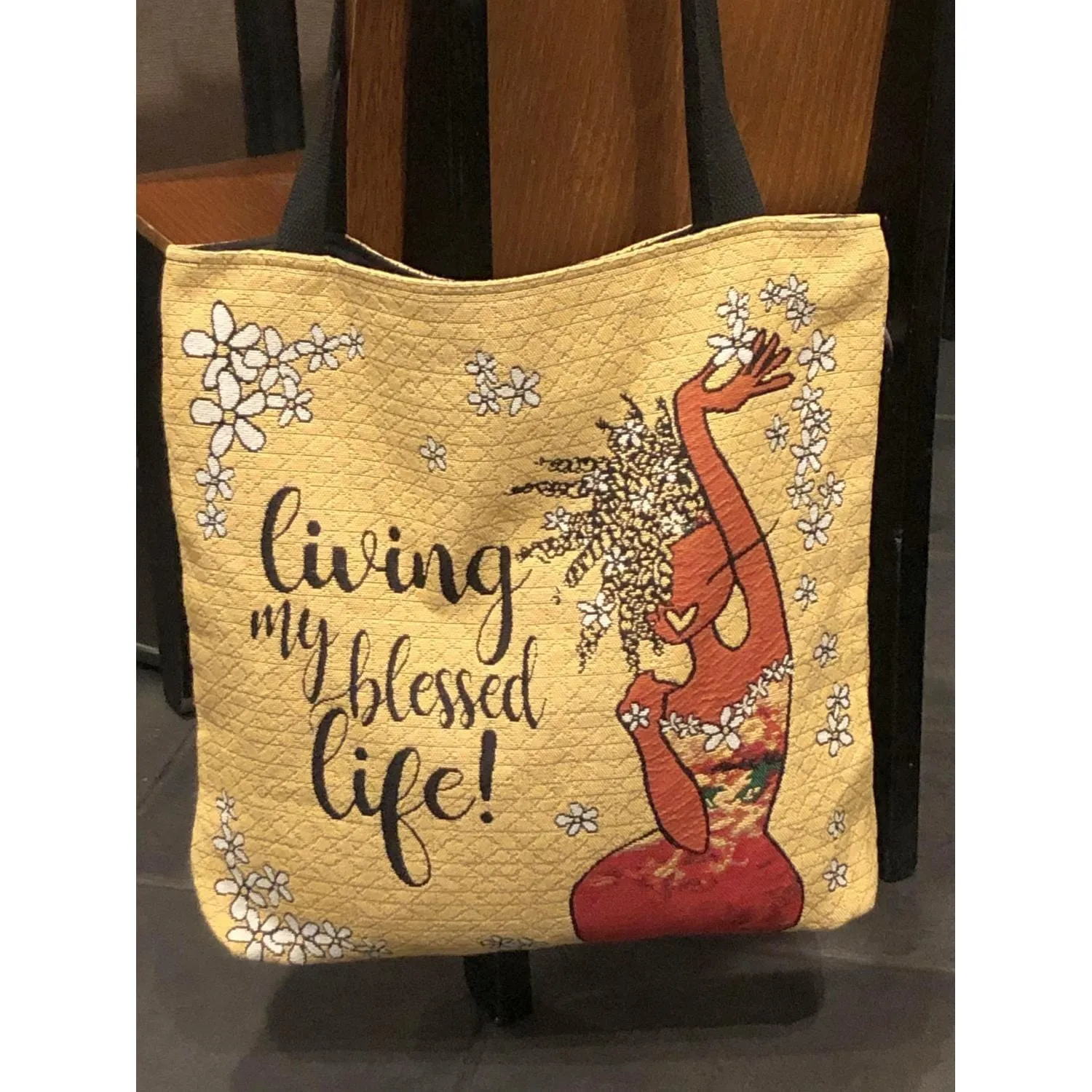 Living My Blessed Life Woven Tote Bag