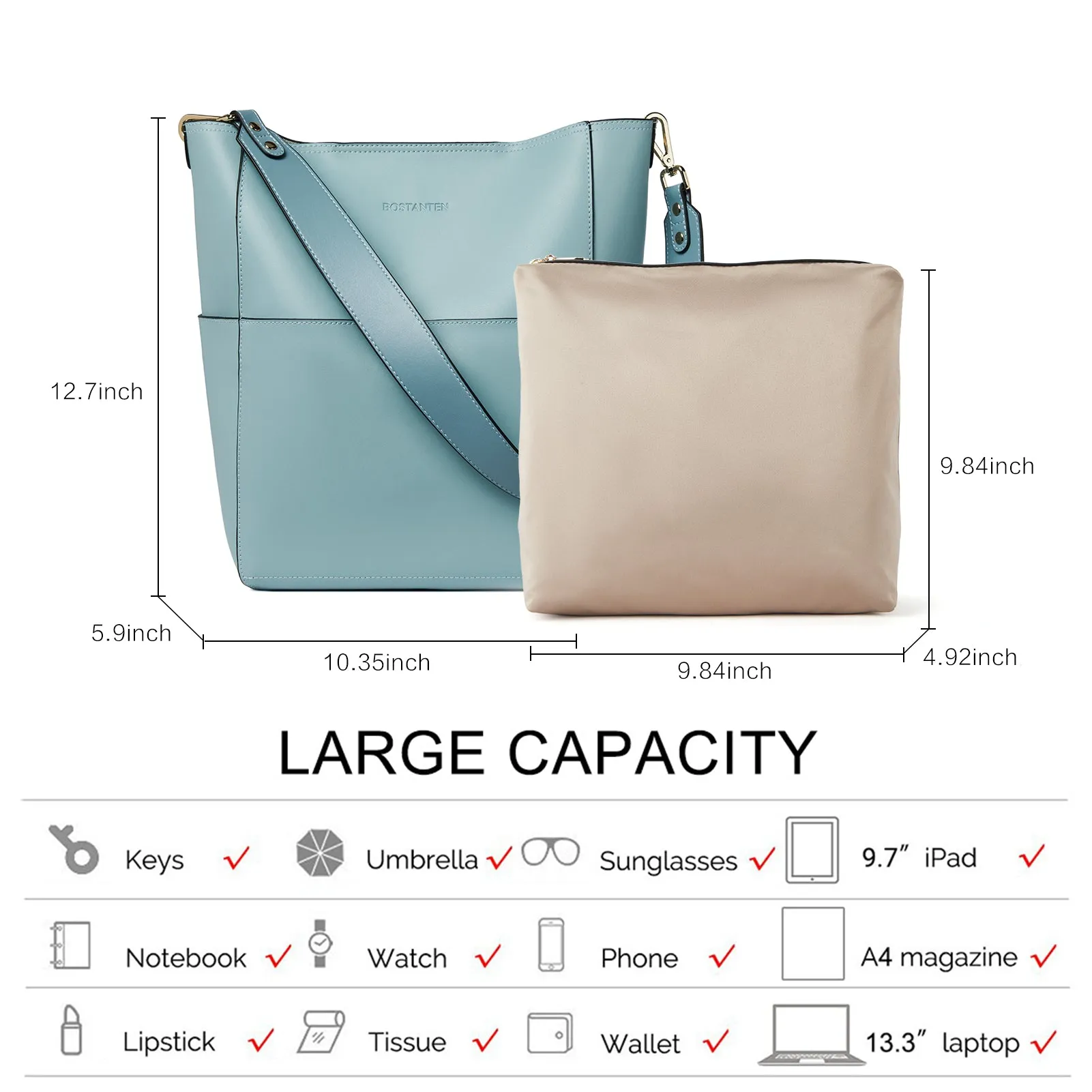 Lotty Leather Hobo Bag With 2 Shoulder Straps