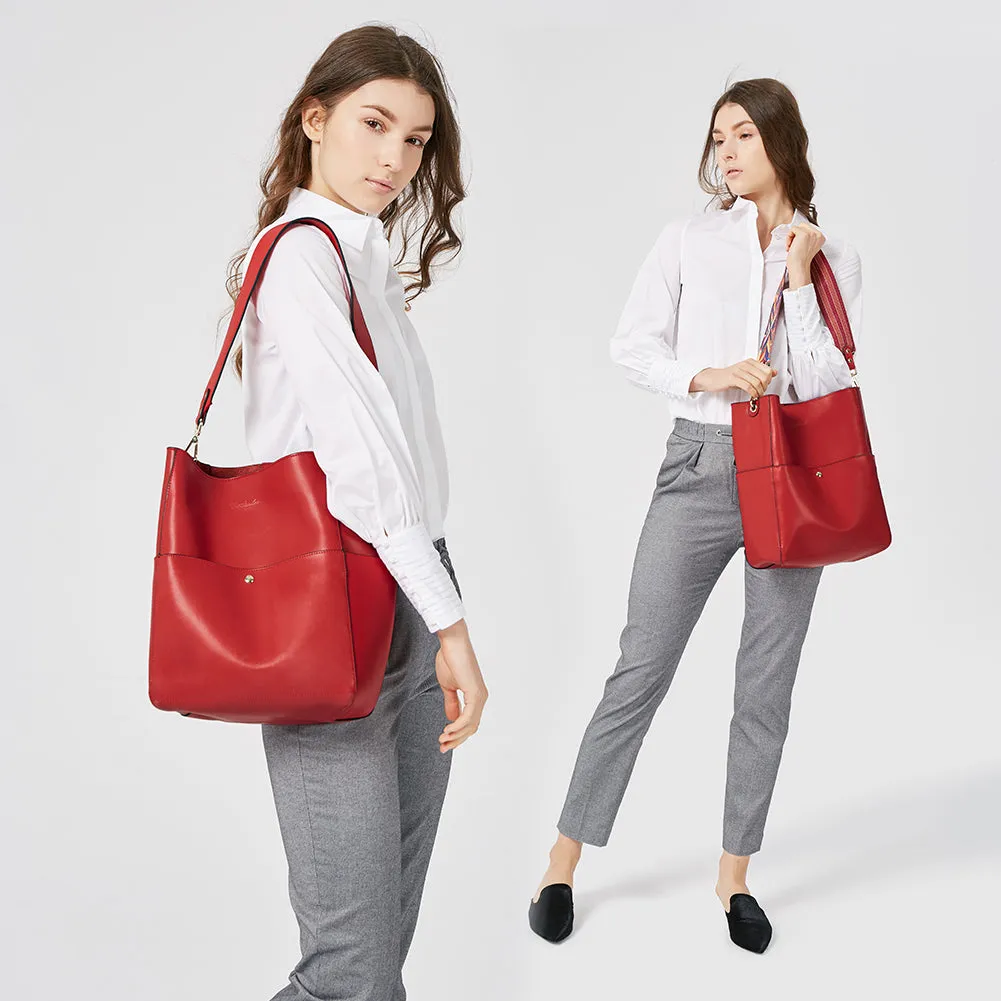 Lotty Leather Hobo Bag With 2 Shoulder Straps