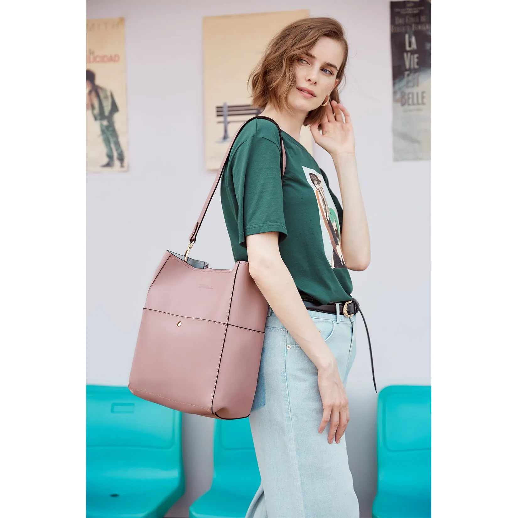 Lotty Leather Hobo Bag With 2 Shoulder Straps
