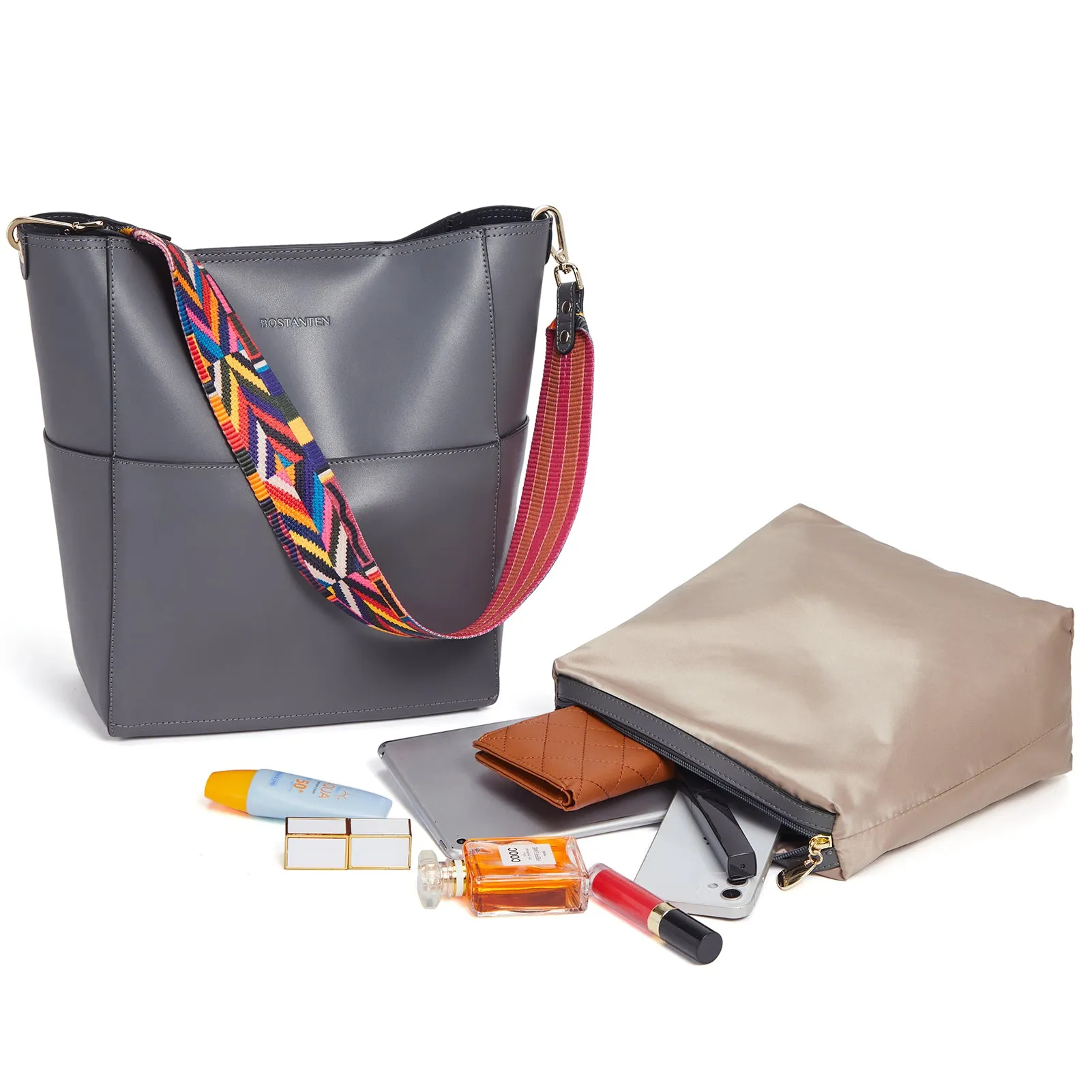 Lotty Leather Hobo Bag With 2 Shoulder Straps