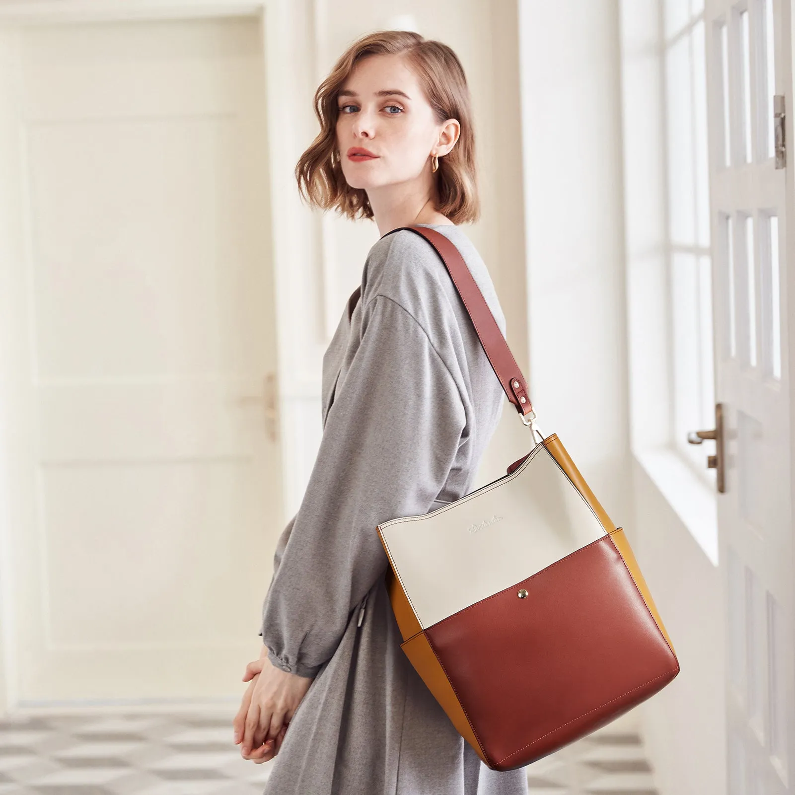 Lotty Leather Hobo Bag With 2 Shoulder Straps