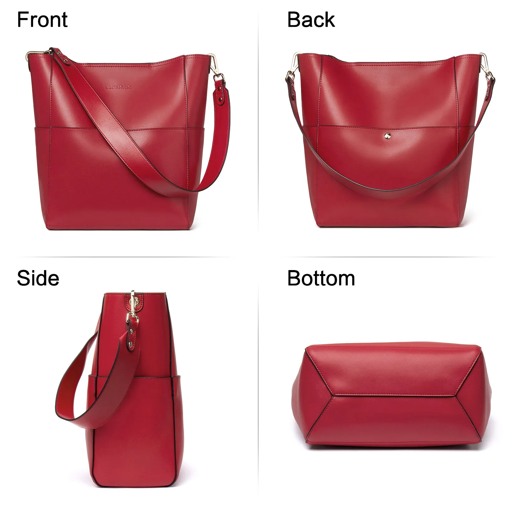 Lotty Leather Hobo Bag With 2 Shoulder Straps