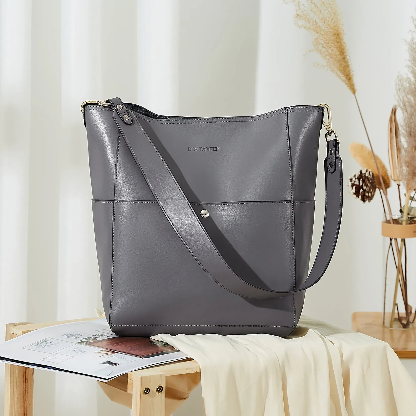 Lotty Leather Hobo Bag With 2 Shoulder Straps