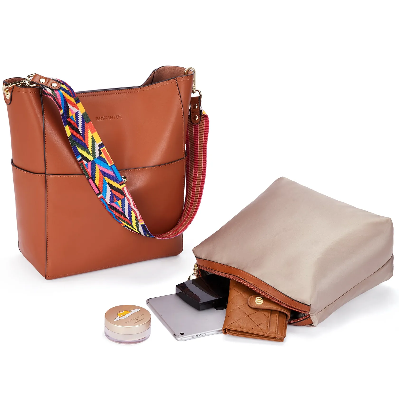 Lotty Leather Hobo Bag With 2 Shoulder Straps