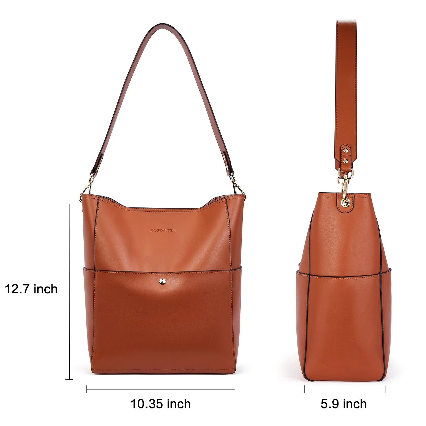Lotty Leather Hobo Bag With 2 Shoulder Straps