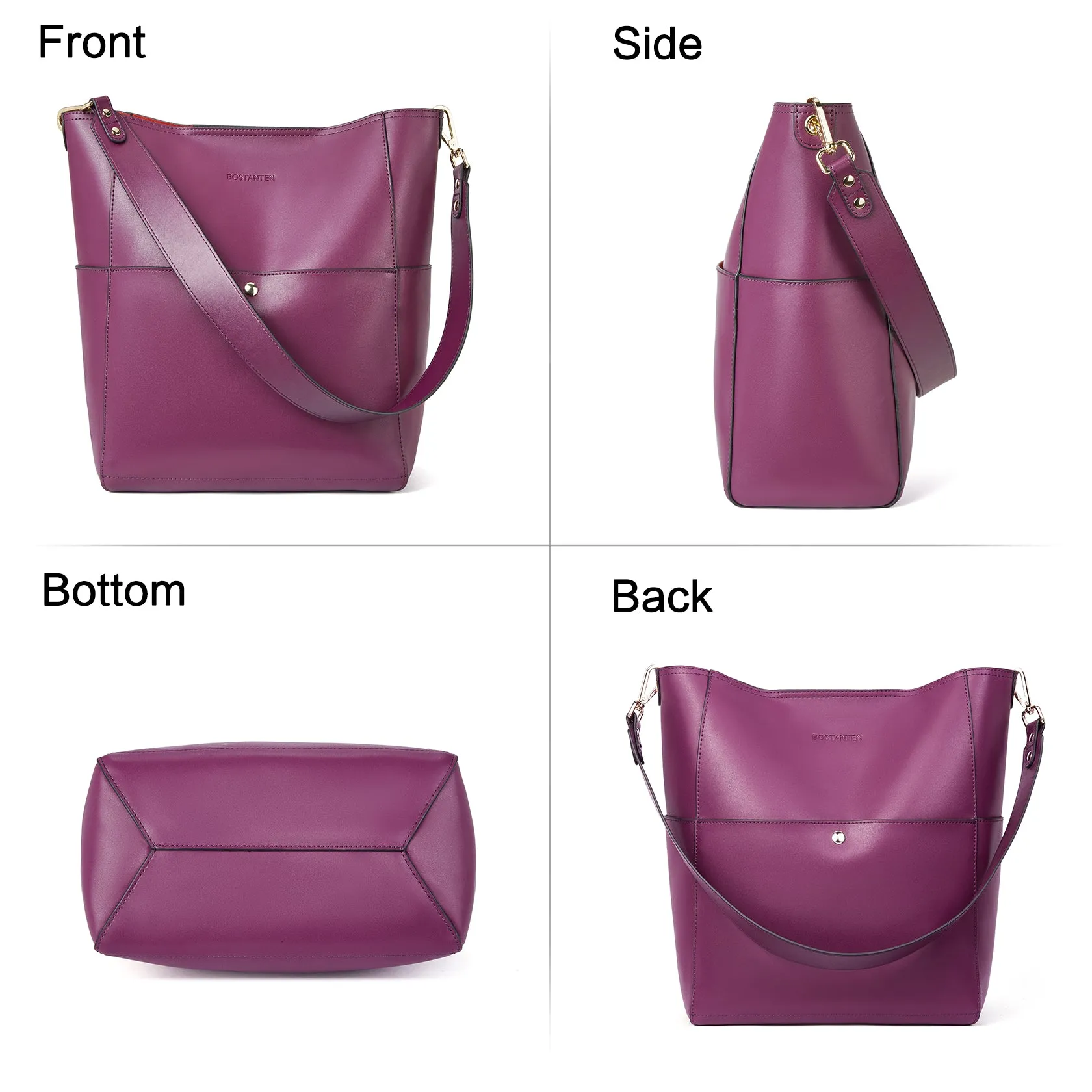 Lotty Leather Hobo Bag With 2 Shoulder Straps