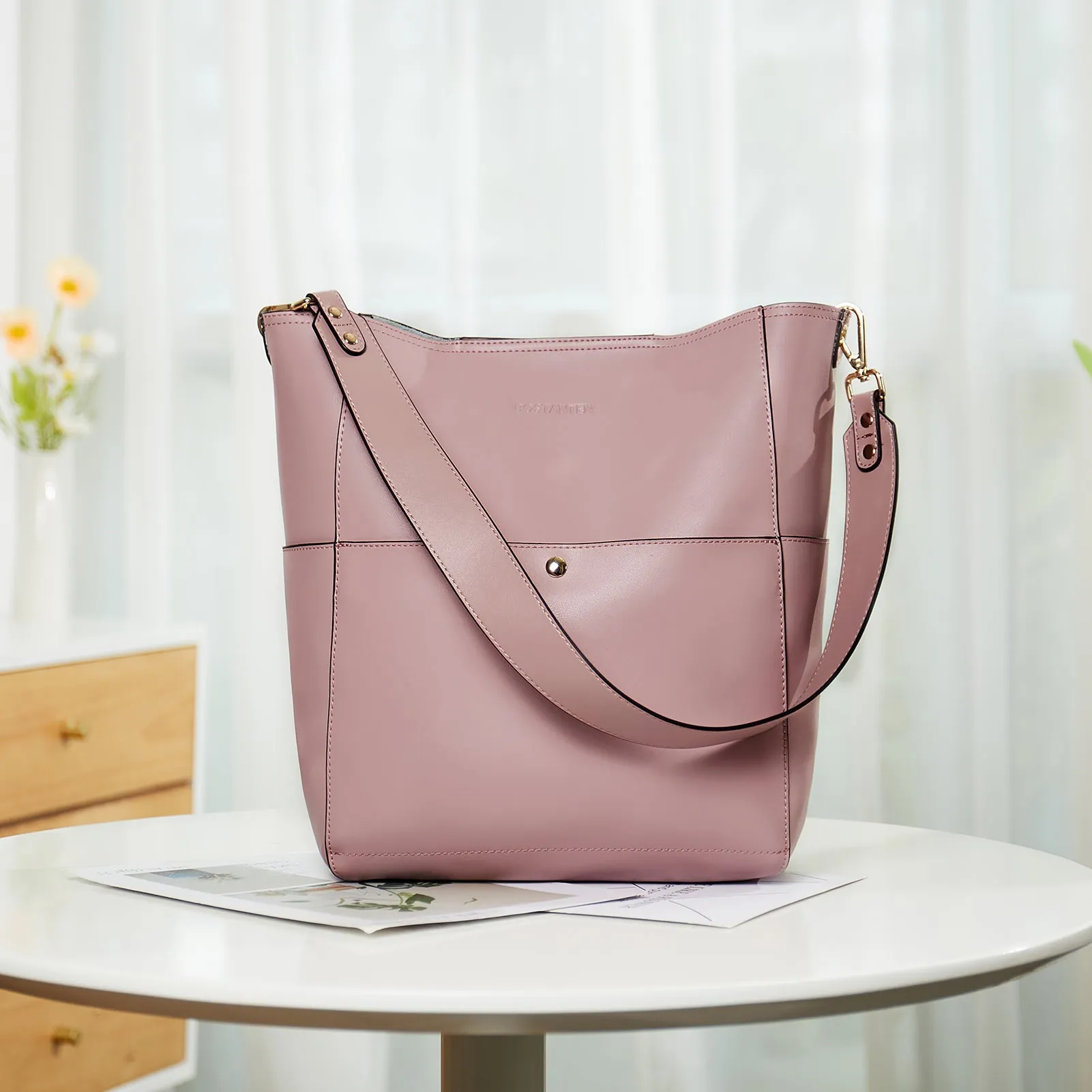 Lotty Leather Hobo Bag With 2 Shoulder Straps