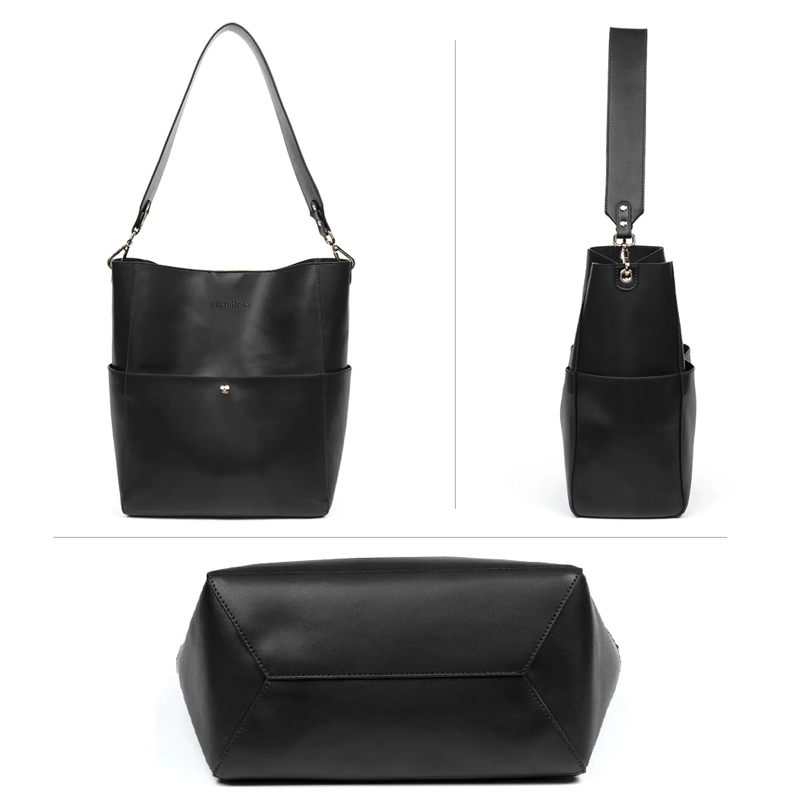 Lotty Leather Hobo Bag With 2 Shoulder Straps
