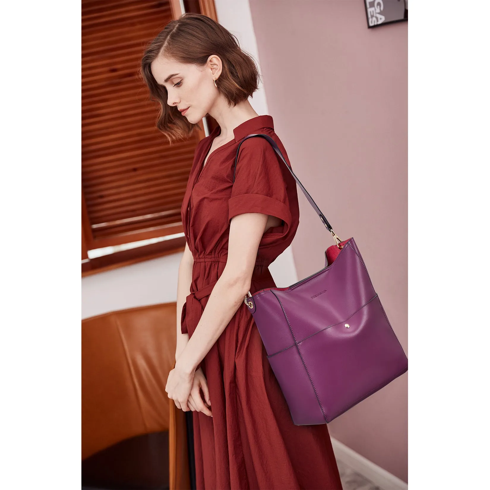 Lotty Leather Hobo Bag With 2 Shoulder Straps