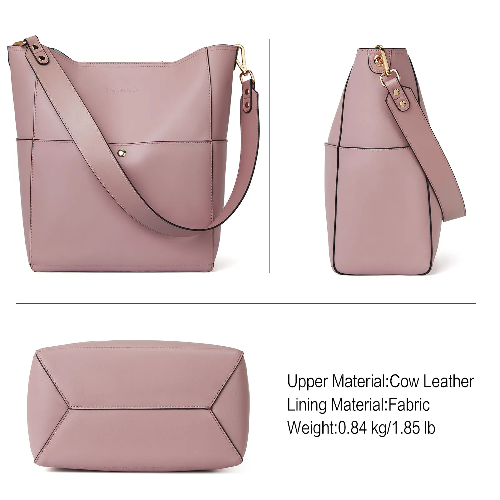 Lotty Leather Hobo Bag With 2 Shoulder Straps