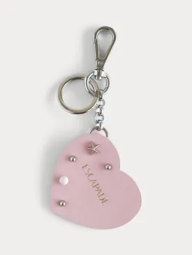 Love Escapade Pink Leather Heart Bag Charm / Keychain