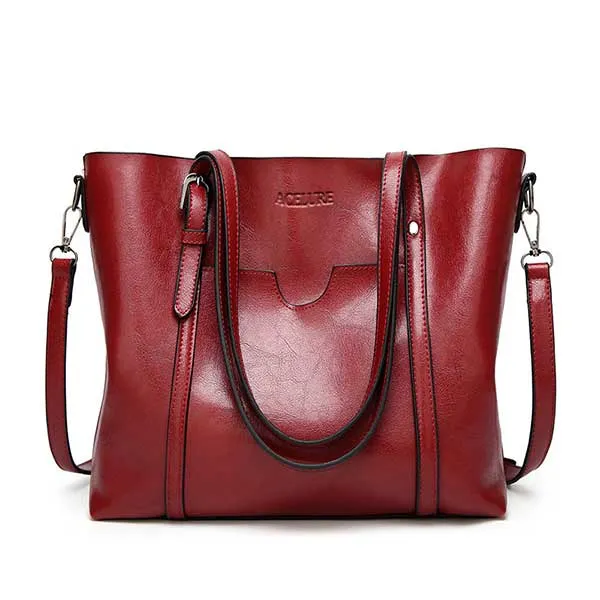Luxury Women's Oil Wax Leather Handbags