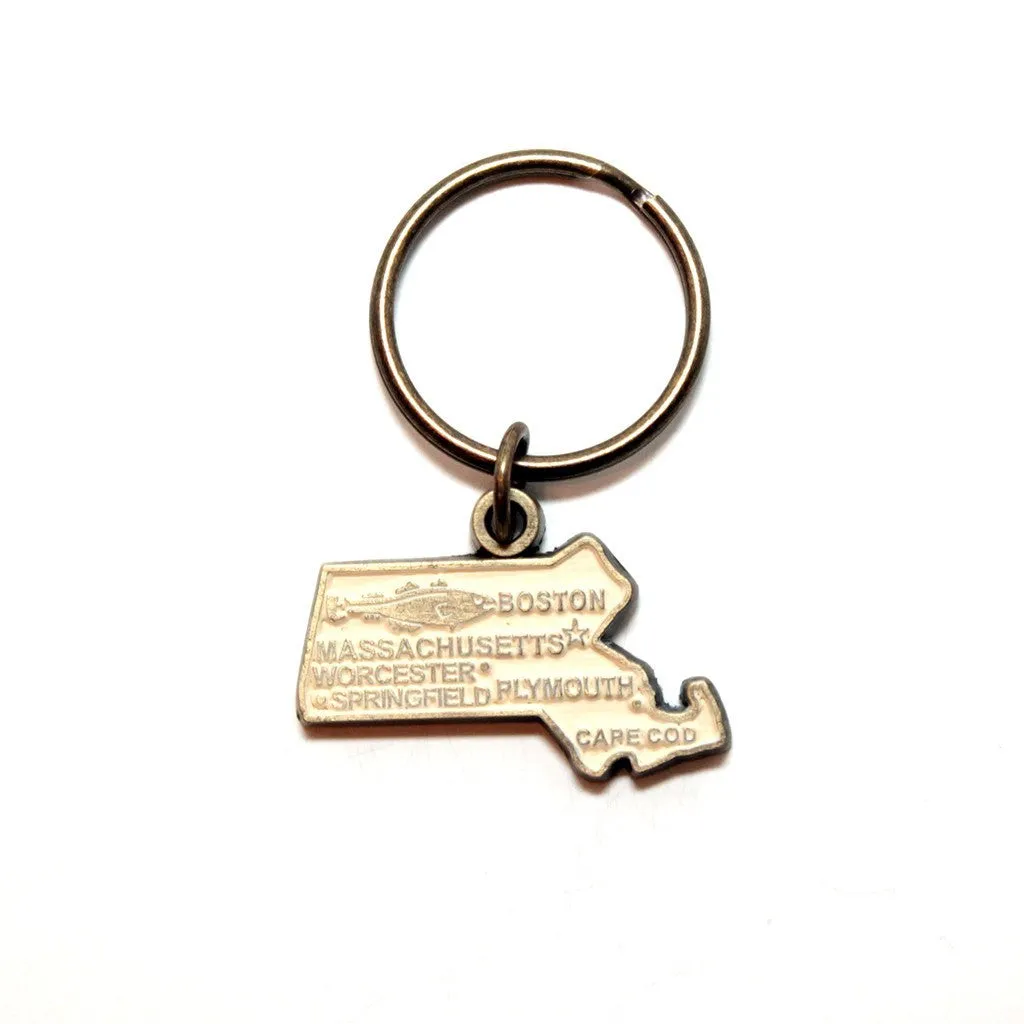 Massachusetts Key Chain - High Quality Thick Metal State Key Ring