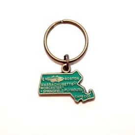 Massachusetts Key Chain - High Quality Thick Metal State Key Ring