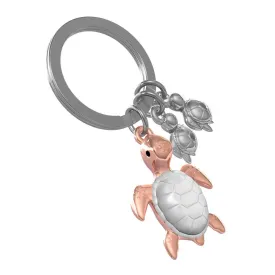 Metalmorphose Rose Gold Turtle Family Keychain