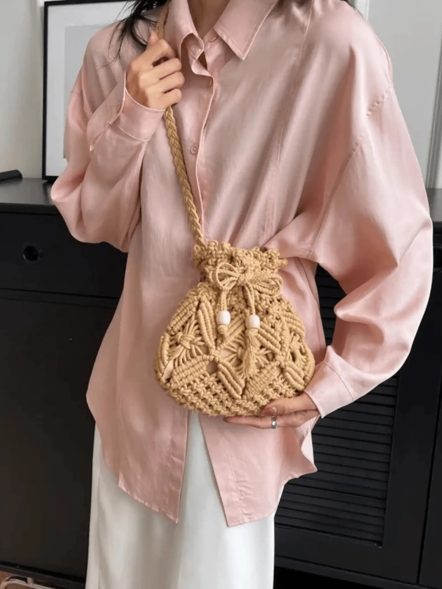 Mia | Boho Crochet Bucket Bag