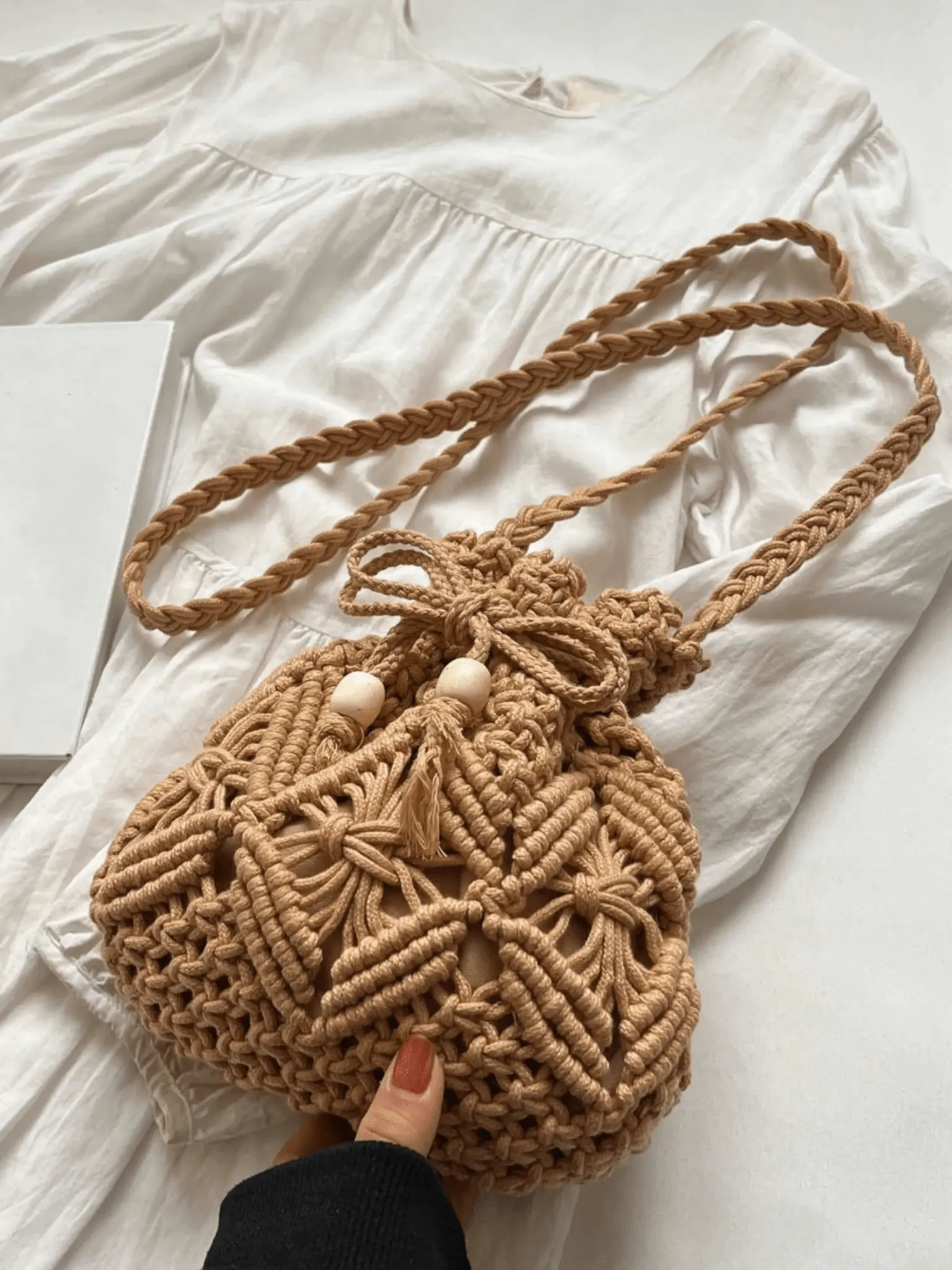Mia | Boho Crochet Bucket Bag