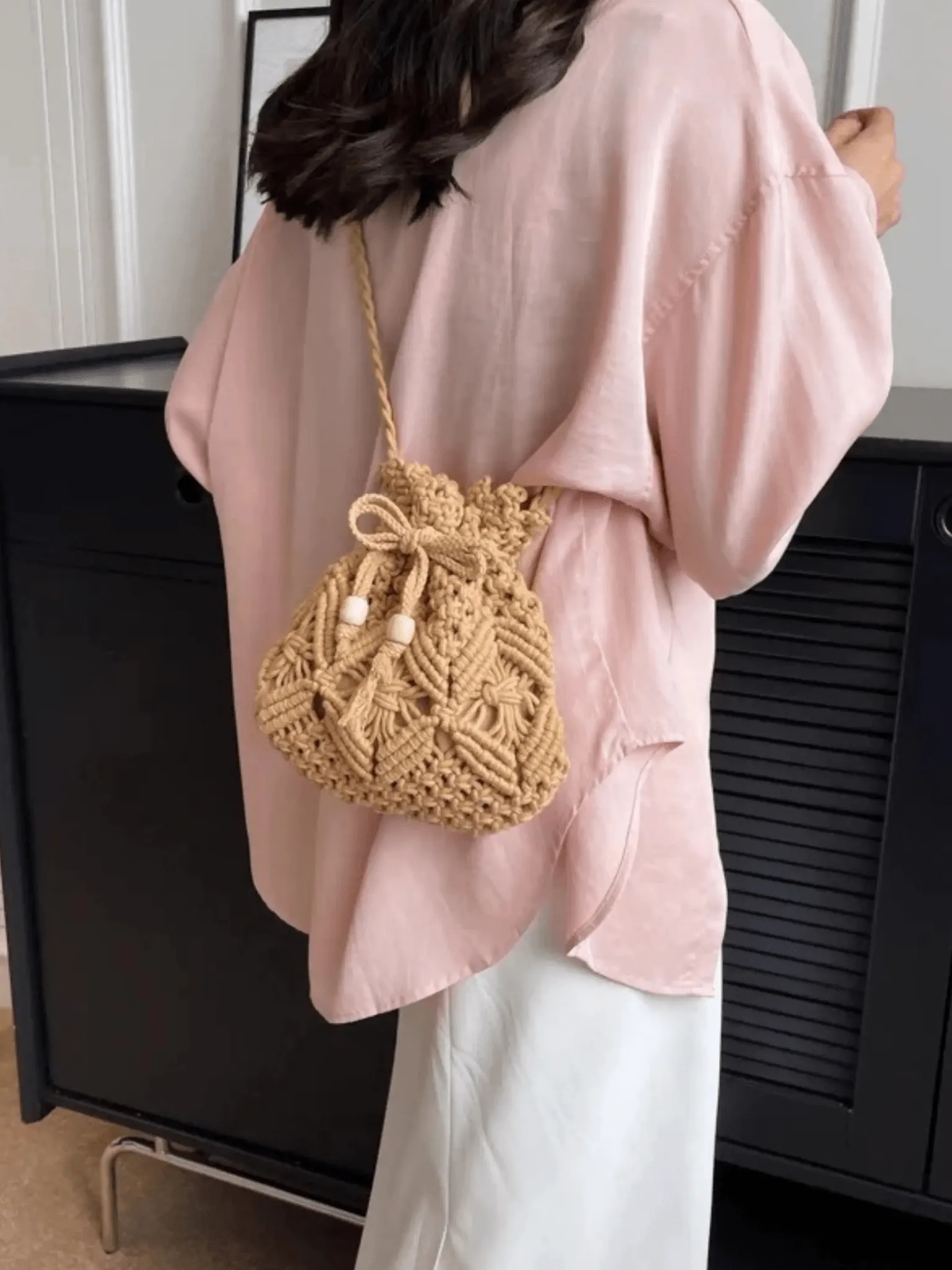 Mia | Boho Crochet Bucket Bag