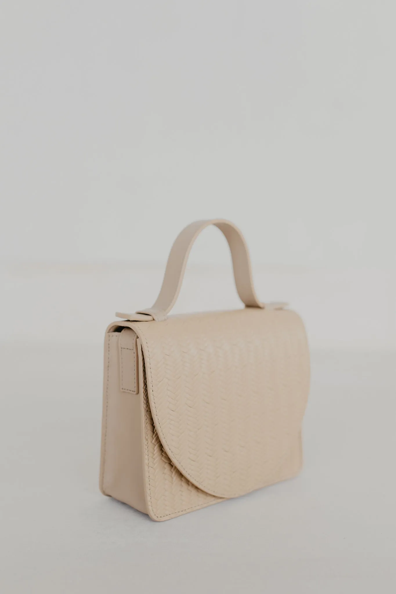 Micro Briefcase | Beige Woven
