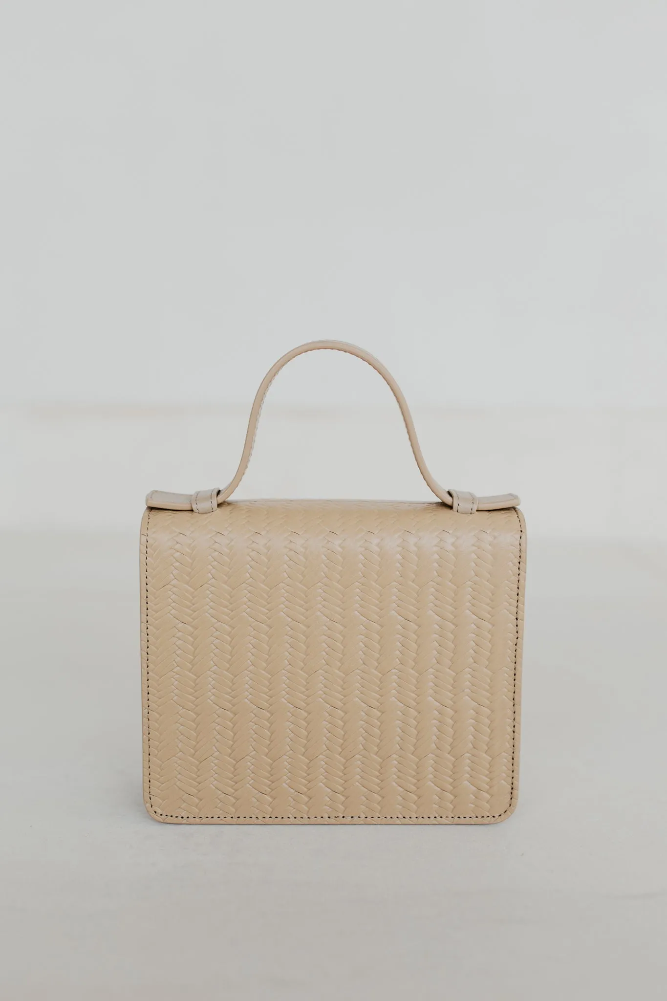 Micro Briefcase | Beige Woven