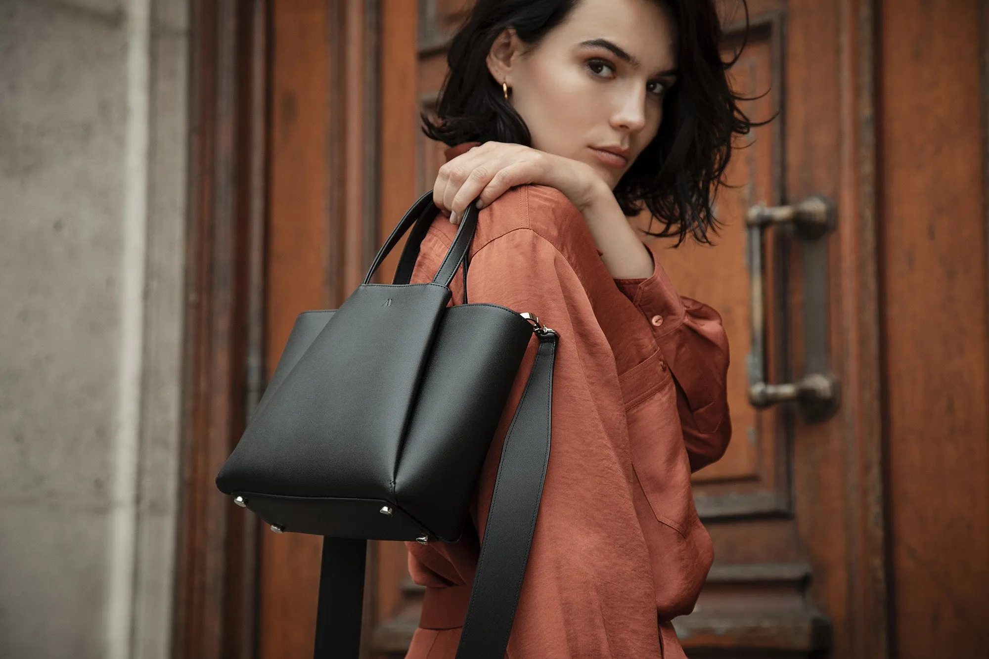 Mini Pyramid Black Bag