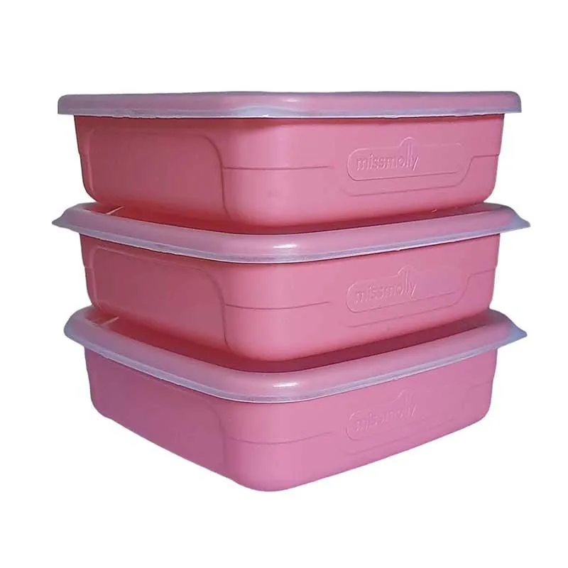 MISS MOLLY Food Saver Set Regal 400ml Coral ( 3 Pack) BPA-Free